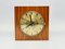 Mid-Century Modern Teak and Brass Wall Clock from Weimar, 1960s, Image 1