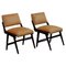 Italian Wooden and Velvet Chairs by Ico & Luisa Parisi, 1960s, Set of 2 1