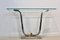Minimalist Curvaceous Stainless-Steel, Brass and Glass Console Table 10
