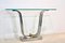 Minimalist Curvaceous Stainless-Steel, Brass and Glass Console Table 1