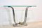 Minimalist Curvaceous Stainless-Steel, Brass and Glass Console Table, Image 1