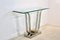 Minimalist Curvaceous Stainless-Steel, Brass and Glass Console Table 11