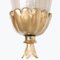 Lampada da parete Calice dorata in vetro e ottone di Barovier, 1960, set di 2, Immagine 3