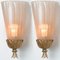 Goldene Wandlampe aus Kelchglas & Messing von Barovier, 1960, 2er Set 11