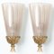 Lampada da parete Calice dorata in vetro e ottone di Barovier, 1960, set di 2, Immagine 4