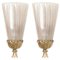Gold Chalice Glass and Brass Wall Light from Barovier, 1960, Set of 2, Image 1