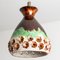 Lámpara colgante de cerámica en verde y marrón, 1970, Imagen 10