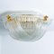 Curved Clear Gold Glass Messing Flush Mount from Venini, 1970 8