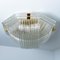 Curved Clear Gold Glass Messing Flush Mount from Venini, 1970 11