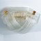 Curved Clear Gold Glass Messing Flush Mount from Venini, 1970 13