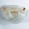 Curved Clear Gold Glass Messing Flush Mount from Venini, 1970, Image 13