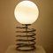 Lámpara de mesa redonda blanca al estilo de Mazzega, 1970, Imagen 2