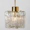 Vintage Round Textured Clear Glass Pendant Lamp, 1960s, Image 7