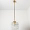 Vintage Round Textured Clear Glass Pendant Lamp, 1960s, Image 12