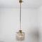 Vintage Round Textured Clear Glass Pendant Lamp, 1960s, Image 6