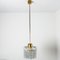 Vintage Round Textured Clear Glass Pendant Lamp, 1960s, Image 10