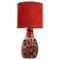 Fat Lava Brown Red Ceramic Table Lamp, 1960 1