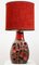 Fat Lava Braune Rote Keramik Tischlampe, 1960 2