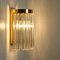 Vintage Clear Brass and Glass Wall Lights, 1970, Set of 2 5