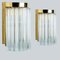 Vintage Clear Brass and Glass Wall Lights, 1970, Set of 2 2