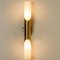 Vintage German Milkglass and Brass Wall Sconces, 1970s, Set of 2 5
