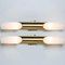 Vintage German Milkglass and Brass Wall Sconces, 1970s, Set of 2 14