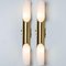 Vintage German Milkglass and Brass Wall Sconces, 1970s, Set of 2 13