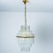 Lámpara de araña de tubos de vidrio dorado claro de Sciolari, años 70, Imagen 16