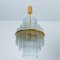 Lámpara de araña de tubos de vidrio dorado claro de Sciolari, años 70, Imagen 5