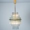 Clear Gold Glass Tube Chandelier from Sciolari, 1970s 3