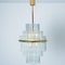 Clear Gold Glass Tube Chandelier from Sciolari, 1970s 7