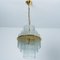 Lámpara de araña de tubos de vidrio dorado claro de Sciolari, años 70, Imagen 18