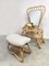 Vintage Bamboo Rattan Vanity Dressing Table & Stool, 1970s, Set of 2 2