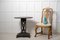 Swedish Center Table with Distressed Black Paint, Oval Top and Ornate Base 3