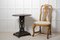 Swedish Center Table with Distressed Black Paint, Oval Top and Ornate Base 4