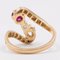 Art Nouveau Ring in 18k Yellow and White Gold with Ruby and Diamonds, 1960s 6