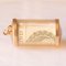 Vintage 9k Yellow Gold Plastic Cylinder Emergency Money Pendant with One Pound Note, 1978 3