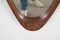Espejo italiano Mid-Century con escudo ovalado de teca curvada, cuerda y cuero, años 60, Imagen 8