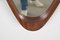 Mid-Century Italian Oval Shield Mirror in Curved Teak, Rope and Leather, 1960s 8