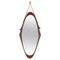 Mid-Century Italian Oval Shield Mirror in Curved Teak, Rope and Leather, 1960s 1