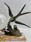 Art Deco French Table Lamp with stylized Spelter Representation of Bird, 1935, Image 10