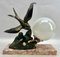 Art Deco French Table Lamp with stylized Spelter Representation of Bird, 1935 2