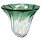 Label Sculpted Crystal Vase mit Grünem Kern von Val Saint Lambert, Belgien, 1950er 1