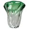 Label Sculpted Crystal Vase with Green Core from Val Saint Lambert, Belgium, 1950s 2