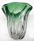 Vase Label en Cristal Sculpté avec Noyau Vert de Val Saint Lambert, Belgique, 1950s 6