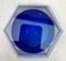 Art Deco Cobalt Crystal Ashtray Faceted from Val Saint Lambert, 1950s 8