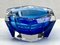 Art Deco Cobalt Crystal Ashtray Faceted from Val Saint Lambert, 1950s 6