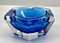 Art Deco Cobalt Crystal Ashtray Faceted from Val Saint Lambert, 1950s 3