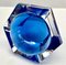 Art Deco Cobalt Crystal Ashtray Faceted from Val Saint Lambert, 1950s 2