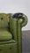 English Green Cow Leather 2.5-Seat Chesterfield Sofa 12